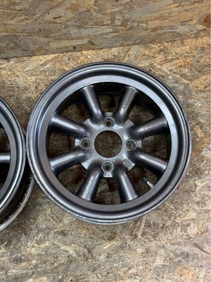 JDM RareWatanabe 8-spoke wheels 14x6.5J +9 PCD 114.3 4-hole 4H for AE86 (No Tires) - Image 3