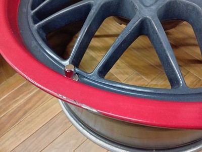JDM BBS RG114 RG115 188.0/9.0J 5/114.3 +40/+42 BK/Rim RED Used Set of (No Tires) - Image 6