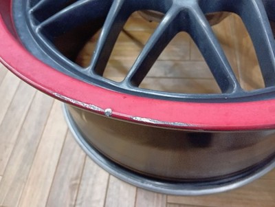 JDM BBS RG114 RG115 188.0/9.0J 5/114.3 +40/+42 BK/Rim RED Used Set of (No Tires) - Image 7