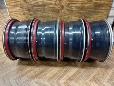 JDM BBS RG114 RG115 188.0/9.0J 5/114.3 +40/+42 BK/Rim RED Used Set of (No Tires) - Image 8