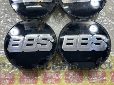 JDM 4 pieces BBS center caps 09.24.494 black silver letter 70.6 / 62.5 (No Tires) - Image 2