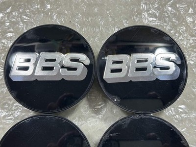 JDM 4 pieces BBS center caps 09.24.494 black silver letter 70.6 / 62.5 (No Tires) - Image 3