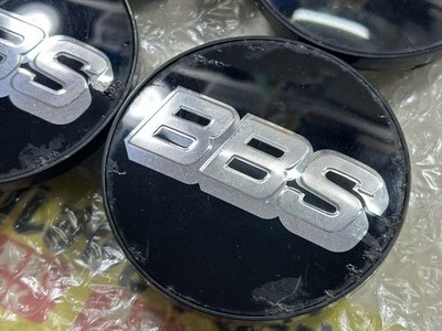 JDM 4 pieces BBS center caps 09.24.494 black silver letter 70.6 / 62.5 (No Tires) - Image 4