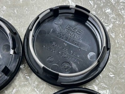 JDM 4 pieces BBS center caps 09.24.494 black silver letter 70.6 / 62.5 (No Tires) - Image 6