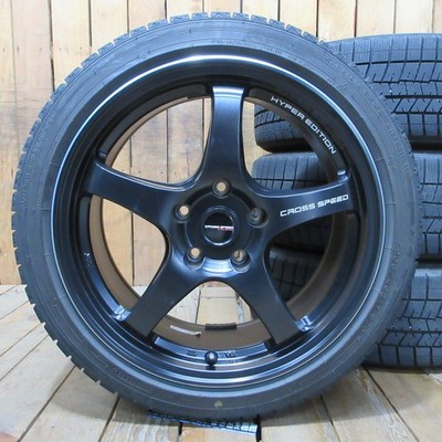 JDM Roadster Swift Sports CR-Z etc. Black Speed 17x7.5J+45 Dunlop WM0 (No Tires)
