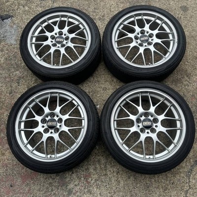 JDM BBS RG-R DS Diamond Silver 18x8J+42 RG774H PCD114.3 5-hole 4-Wheel Set b (No Tires)