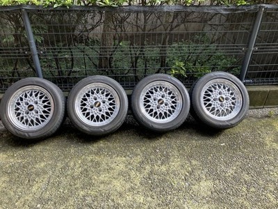 JDM BBS Mesh Wheels 4-Wheel Set with Center Caps 14-inch 114.3mm 4-hole (No Tires)
