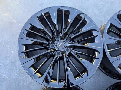 JDM Lexus LS 500 Genuine Option 20 Gloss Black 4-Wheel Set (No Tires) - Image 4