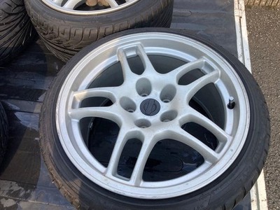 JDM R33 GTR original wheels tires with plenty of tread left. (No Tires) - Image 2