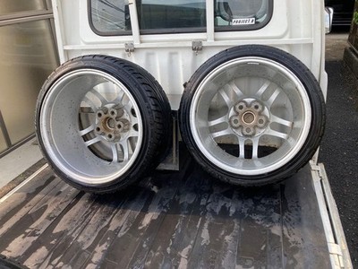 JDM R33 GTR original wheels tires with plenty of tread left. (No Tires) - Image 5