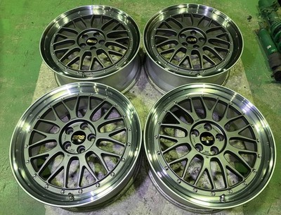 JDM Rare limited color matte gunmetal BBS LM 18 PCD100 5H LM247 7.5J + (No Tires)