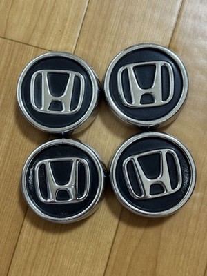 JDM Honda Genuine Center Cap 4-Individual Set Black x Silver br Honda (No Tires)