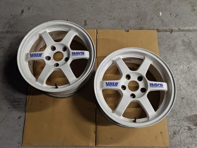 JDM RAYS VOLK RACING TE37 16x7.0J +33 PCD114.3 5h 2-Wheel Set Used for (No Tires)