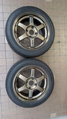 JDM TE37 16-inch 114.3 bolt pattern 4 holes 8J +42 offset. Tires are n (No Tires)