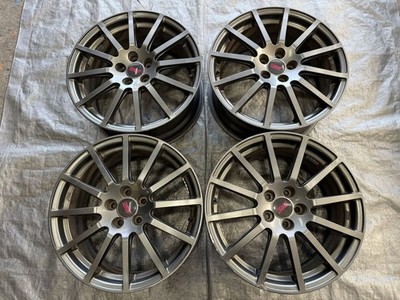 JDM Rare Subaru Genuine STI 17x7.5j +55 5-hole PCD100 4-Wheel Set WRX Impre (No Tires)