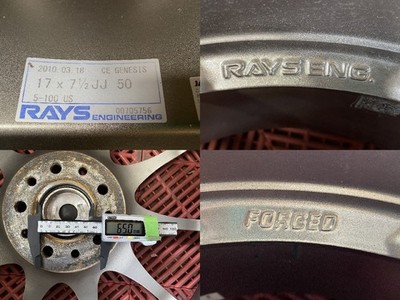JDM RAYS VOLK RACING CE28N 17x7.5JJ 100 5H +50 Hub 65 Wheel only 2-Wheel Set (No Tires) - Image 7