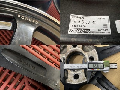 JDM FORGED RAYS VOLK RACING G2-PM 16x5.5J 100 4H +45 Hub 65 ♪ Wheel 4Bo (No Tires) - Image 9