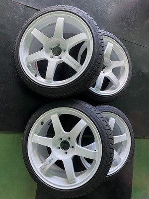 JDM RAYS TE37 SAGA S-plus 18-8.5 5/100 +45 Dash White KR20 225/40-18 S (No Tires)