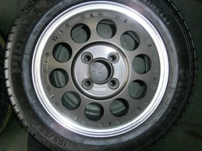 JDM Rare? Autostrada 13x5.5J 100 195/55R13 P600 Pirelli Abe Shokai 2-Bo (No Tires) - Image 3