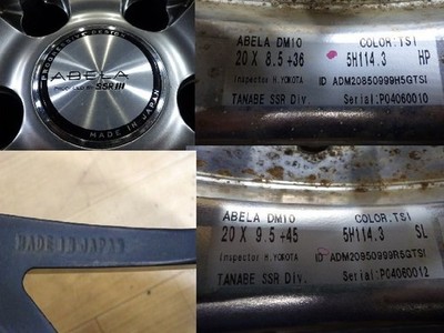 JDM Deep rim SSR ABELA DM10 Japanese-made wheels 4-Wheel Set 5H-114.3 20x8.5J (No Tires) - Image 4