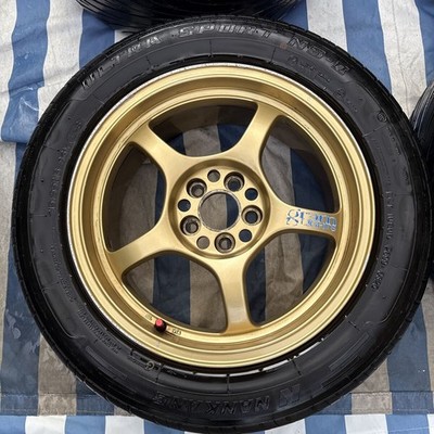 JDM RAYS gramLIGHTS 57C 16x7J +33 4H/5H 100/114.3 gold 4-Wheel Set with (No Tires) - Image 2