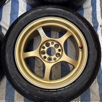 JDM RAYS gramLIGHTS 57C 16x7J +33 4H/5H 100/114.3 gold 4-Wheel Set with (No Tires) - Image 3