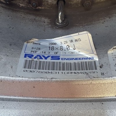 JDM Rare RAYS VOLK RACING AV3 18x8J +43 / 9J +44 PCD114.3 5H Rays Vol (No Tires) - Image 7