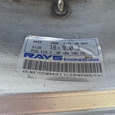 JDM Rare RAYS VOLK RACING AV3 18x8J +43 / 9J +44 PCD114.3 5H Rays Vol (No Tires) - Image 8