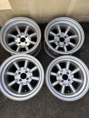 JDM RSWatanabe Rtype 15x9J -13 PCD100 4-hole silver eight-spoke wheels (No Tires)