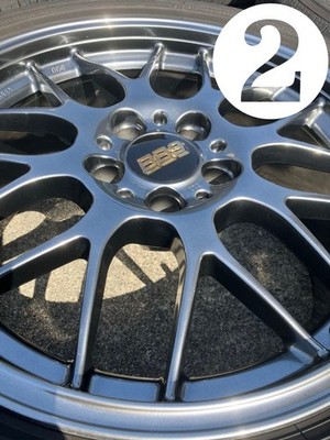 JDM BBS Gunmetallic Wheels 4-Wheel Set Price per Book: 2/4 (No Tires)