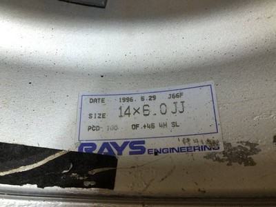JDM Out of Print MAZDA SPEED J66F 14x6J +45 Aluminum Wheel PCD100 RAYS (No Tires) - Image 10