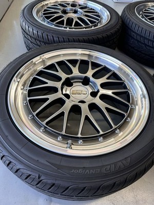 JDM BBS LM LM233 Diamond Black x Silver Diamond Cut 18x8.0J 5/114.3 +45 (No Tires) - Image 2