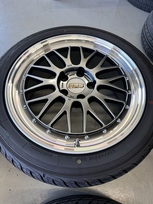 JDM BBS LM LM233 Diamond Black x Silver Diamond Cut 18x8.0J 5/114.3 +45 (No Tires) - Image 5