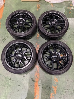 JDM BBS CH-R 198Jx19H2 ET45 Satin Black 4-Wheel Set Used br BBS (No Tires)