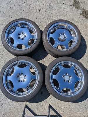 JDM AME SHALLEN Shallen Chrome Dish Wheels 4-Wheel Set 19-inch 8J br Ky (No Tires)