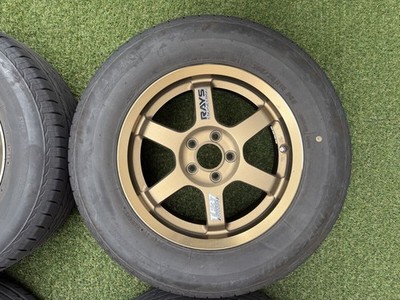 JDM RAYS VOLK RACING TE37 15x6.5J +45 5H100 Bronze 205/70R15 4-Wheel Set br R (No Tires) - Image 2