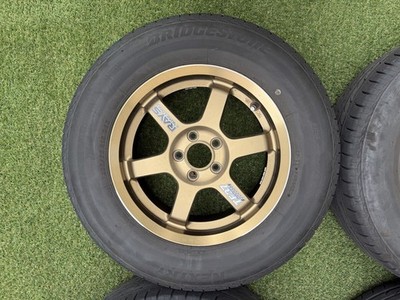 JDM RAYS VOLK RACING TE37 15x6.5J +45 5H100 Bronze 205/70R15 4-Wheel Set br R (No Tires) - Image 3