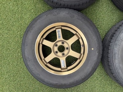 JDM RAYS VOLK RACING TE37 15x6.5J +45 5H100 Bronze 205/70R15 4-Wheel Set br R (No Tires) - Image 4