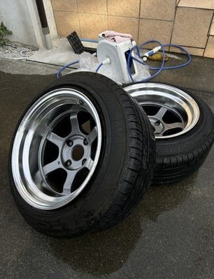 JDM RAYS TE37V 15x10J-25 Wheels with Tires 2-Wheel Set Deep Rim (No Tires)