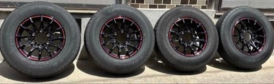 JDM Hiace 195/80R15 4-Wheel Set blackman 5ZIGEN red line (No Tires)