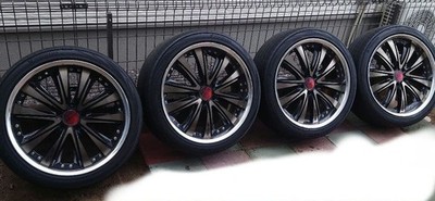 JDM AME Moderato Blaster 20-inch Tire 4-Wheel Set Blue Earth (No Tires)
