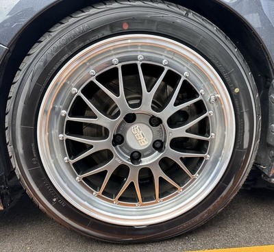 JDM BBS LM LM233 Diamond Black x Silver Diamond Cut 18x8.0J 5/114.3 +45 (No Tires)
