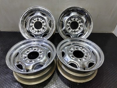 JDM Nissan Caravan Genuine Chrome Steel Wheels 154-Wheel Set 6J6HPCD139.7+40 (No Tires)