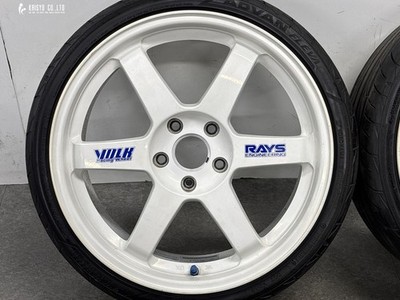JDM Rare ForgingRAYS Volk Racing TE37C 18in 7.5J +40 PCD114.3 Yokohama (No Tires) - Image 3