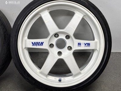 JDM Rare ForgingRAYS Volk Racing TE37C 18in 7.5J +40 PCD114.3 Yokohama (No Tires) - Image 4