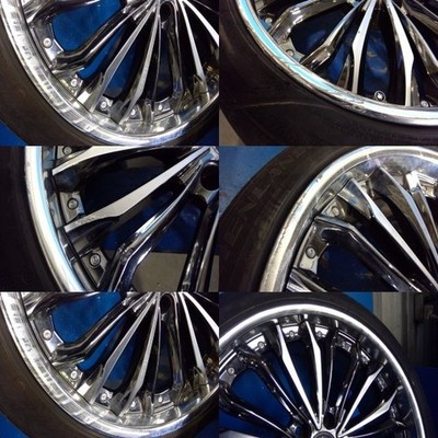 JDM S Weds Kranze Felsen Chrome 20x9J+37 PCD114.3 5-hole Numerous scra (No Tires) - Image 6