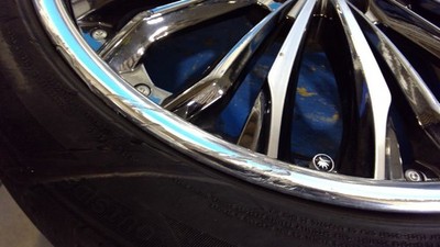 JDM S Weds Kranze Felsen Chrome 20x9J+37 PCD114.3 5-hole Numerous scra (No Tires) - Image 9