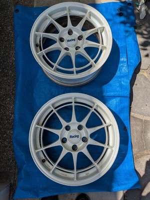 JDM ENKEI Racing NT03 17-inch Aluminum Wheel 4-Piece Set White br ENKE (No Tires)