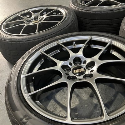JDM BBS RF504 Wheels 7.5J +48 100 4-Wheel Set Black Nuts Lock Nuts Included (No Tires) - Image 3