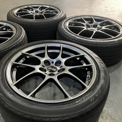JDM BBS RF504 Wheels 7.5J +48 100 4-Wheel Set Black Nuts Lock Nuts Included (No Tires) - Image 5